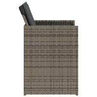 Tuinstoelen 4 st met kussens poly rattan grijs - thumbnail