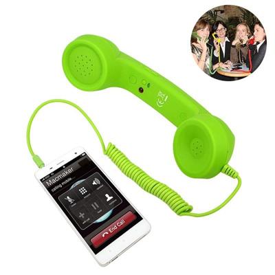 3.5 mm plug Mic retro telefoon anti-straling mobiele telefoon handset ontvanger (groen)