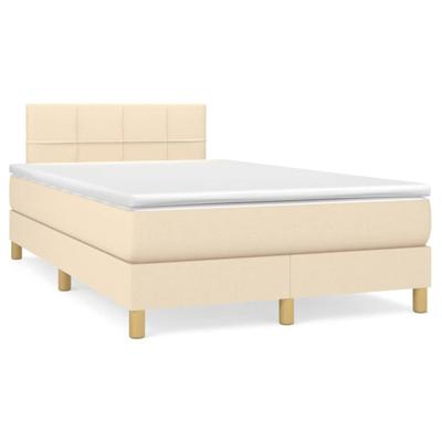 Boxspring met matras stof crèmekleurig 120x200 cm