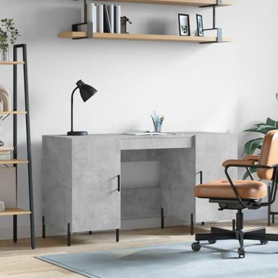 Bureau 140x50x75 cm bewerkt hout betongrijs