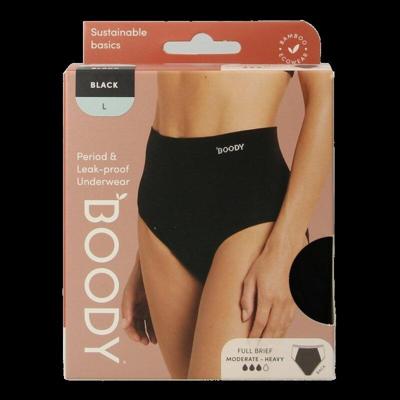 Boody Menstruatieondergoed tailleslip zwart normaal L 1 Stuks