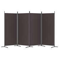 Kamerscherm met 4 panelen 346x180 cm stof bruin - thumbnail