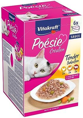 Vitakraft Poésie Création in saus natvoer kat multipack (6 x 85 g) 8 verpakkingen