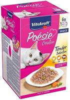Vitakraft Poésie Création in saus natvoer kat multipack (6 x 85 g) 8 verpakkingen - thumbnail