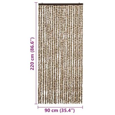 VidaXL Vliegengordijn 90x220 cm chenille beige en bruin