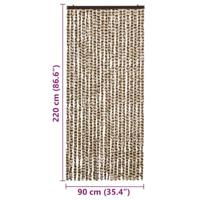 VidaXL Vliegengordijn 90x220 cm chenille beige en bruin - thumbnail