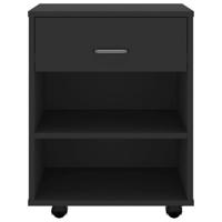 Kast verrijdbaar 46x36x59 cm spaanplaat zwart - thumbnail