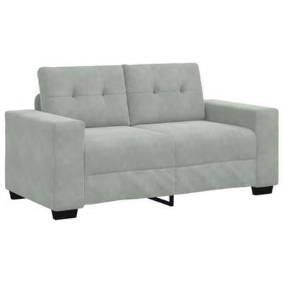 Loveseat bank 120 cm fluweel lichtgrijs Loveseat bank 120 cm fluweel lichtgrijs