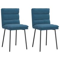 Eetkamerstoelen 2 st fluweel blauw - thumbnail