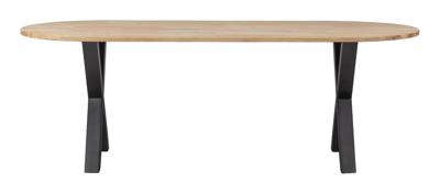 WOOOD Ovale Eettafel 'Tablo' met X-poot, 220 x 90cm