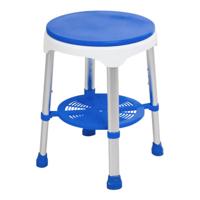 Luxe douchekruk met draaibare zitting | Atlantis | Met opbergplateau | Anti-slip doppen | Douchekrukken | Blauw / Grijs | PR46055 - thumbnail