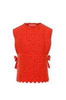 LOOXS Little Meisjes gilet gebreid - Fluo oranje - thumbnail