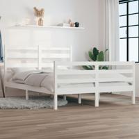Bedframe massief grenenhout wit 120x200 cm - thumbnail