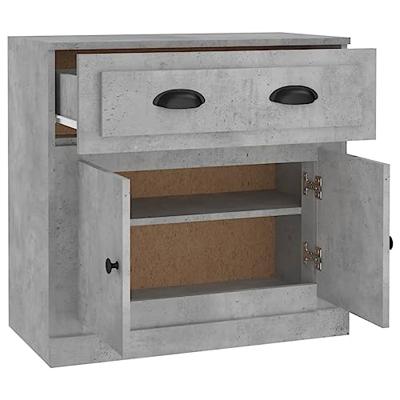 Dressoir 70x35,5x67,5 cm bewerkt hout betongrijs
