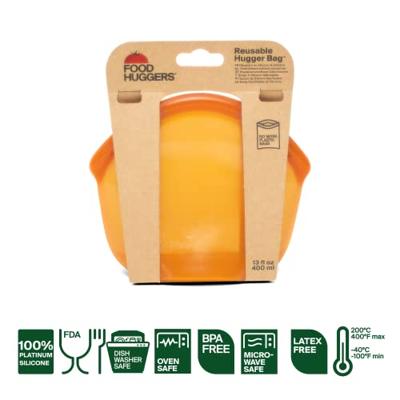 Food Huggers Herbruikbare bewaarzak - 400ml - amber Food Huggers Herbruikbare bewaarzak - 400ml - amber