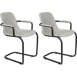 Zuiver Eetkamerstoel 'Thirsty' Met armleuning, Gerecycled PET, kleur Lichtgrijs