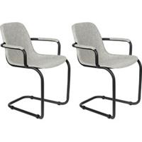 Zuiver Eetkamerstoel 'Thirsty' Met armleuning, Gerecycled PET, kleur Lichtgrijs - thumbnail