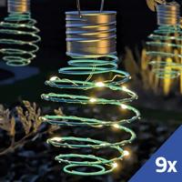 Solar led hanglamp fiesta blue op zonne energie - set van 9 - thumbnail