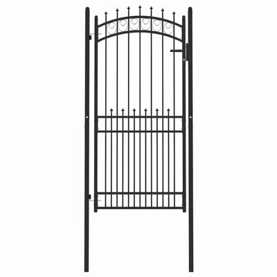 Hekpoort met slot Zwart 100 x 200 cm Poedergecoat staal