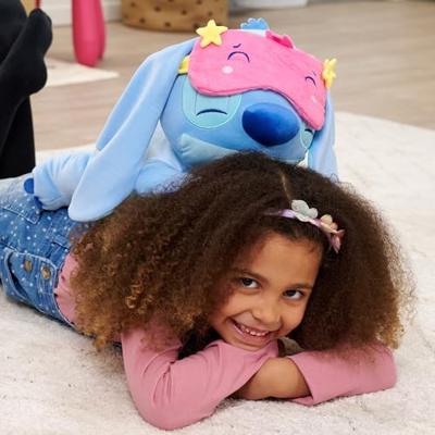 Disney Stitch knuffeldier liggend met slaapmasker - 40 cm