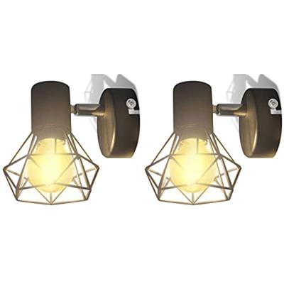 VidaXL Wandlampen 2 st met led industriële stijl zwart