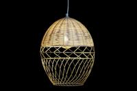 Plafondlamp DKD Home Decor Metaal Wit Lichtbruin Rotan 50 W (30 x 30 x 38 cm) - thumbnail