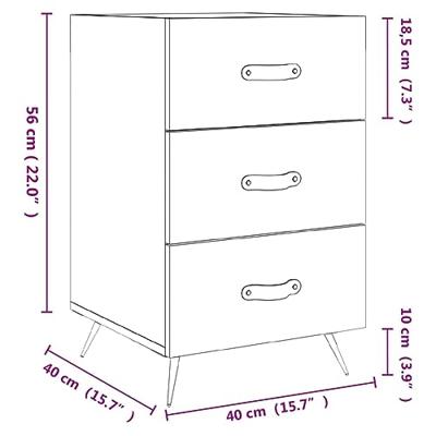 Nachtkastje 40x40x66 cm bewerkt hout wit