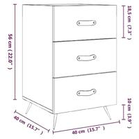 Nachtkastje 40x40x66 cm bewerkt hout wit - thumbnail