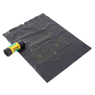 Vuilniszak Komo 60 liter met trekband zwart rol à 15 stuks