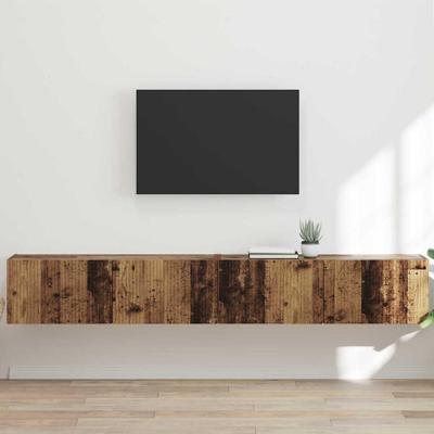 TV Wandkast 2 pcs Oud Hout 60 x 31 x 29.5 cm Bewerkt hout