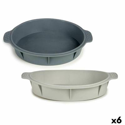 Bakvorm Kinvara Lichtgrijs Donker grijs Siliconen 30 x 4,5 x 26 cm Cirkelvormig (6 Stuks)