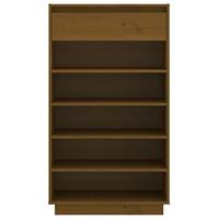 Schoenenkast 60x34x105 cm massief grenenhout honingbruin - thumbnail