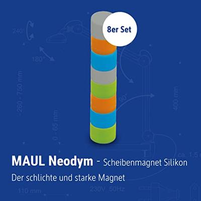 Maul Magneet (Ø x h) 14.6 mm x 9 mm Diverse kleuren 8 stuk(s) 6166499