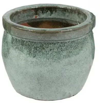 Mcollections bloempot delta geglazuurd 21x16 cm mos