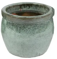 Mcollections bloempot delta geglazuurd 21x16 cm mos - thumbnail