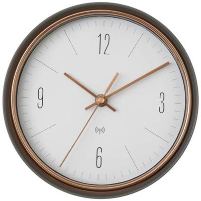 TFA Dostmann 60.3547.10 Wandklok Zendergestuurd 22.3 cm x 70 mm Grijs, Koper