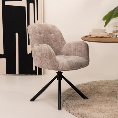 Tower Living Draaibare Eetkamerstoel 'Isola' kleur Beige