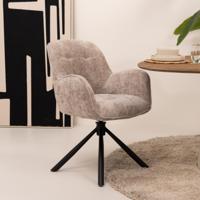 Tower Living Draaibare Eetkamerstoel 'Isola' kleur Beige - thumbnail