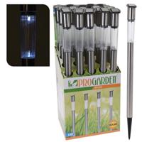 Pro Garden solar led tuinlamp 3x70 cm rvs - thumbnail