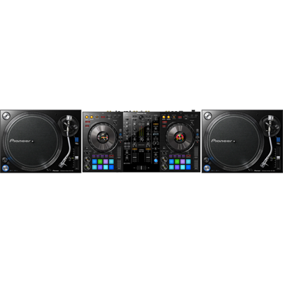 Pioneer DDJ-800 + 2 x Pioneer PLX-1000 draaitafel Pioneer DDJ-800 + 2 x Pioneer PLX-1000 draaitafel