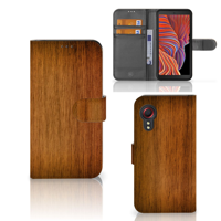 Samsung Galaxy Xcover 5 | Book Style Case | Donker Hout - thumbnail