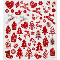 Creativ Company Stickers, rode en witte kerst, vel 15x16,5 cm, ca. 54 stuk, 1 vel - thumbnail