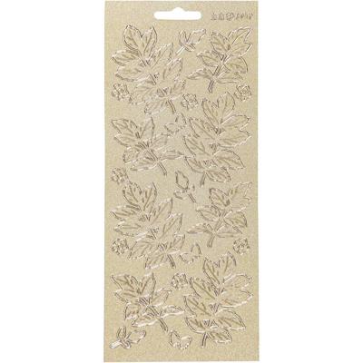 Creativ Company Stickers, bladeren, vel 10x23 cm, goud, 1 vel