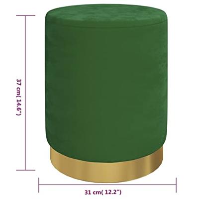 Hocker met opbergruimte rond fluweel groen Hocker met opbergruimte rond fluweel groen