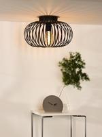 Lucide MANUELA - Plafonnière - Ø 39,5 cm - 1xE27 - Zwart - thumbnail