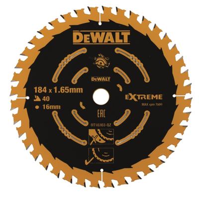 DeWALT Cirkelzaagblad voor Multimaterial | Extreme | Ø 184mm Asgat 16mm 40T - DT10303-QZ