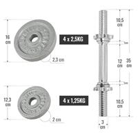 Dumbellset 20 kg Gietijzer - 30 mm - thumbnail