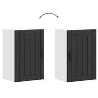 Keukenwandkast Lucca bewerkt hout zwart - thumbnail