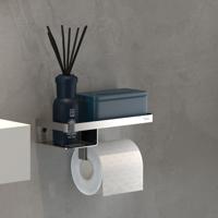 Tiger Caddy toiletrolhouder met planchet RVS geborsteld - thumbnail