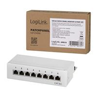 LogiLink NP0018 8 poorten Patchpaneel 483 mm (19) CAT 6A 1 HE Grijs - thumbnail